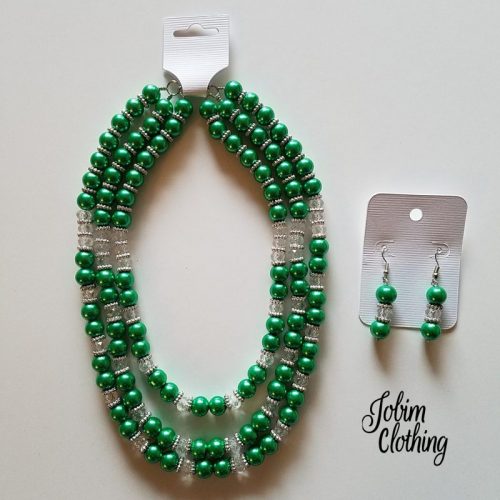 Jobim Clothing Jewelry Set Green
