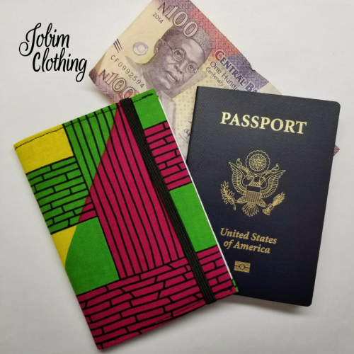 Jobim Clothing Passport Cover - Green Pink